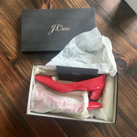 NIB J. Crew Patent Classic Block Heel Pump Sz 9 - Picture 6 of 7